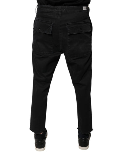 Dolce &amp; Gabbana Black HOUSTON Men Cropped Denim Jeans