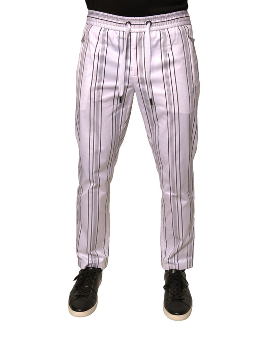 Dolce &amp; Gabbana White Stripe Cotton Dress Skinny Pants