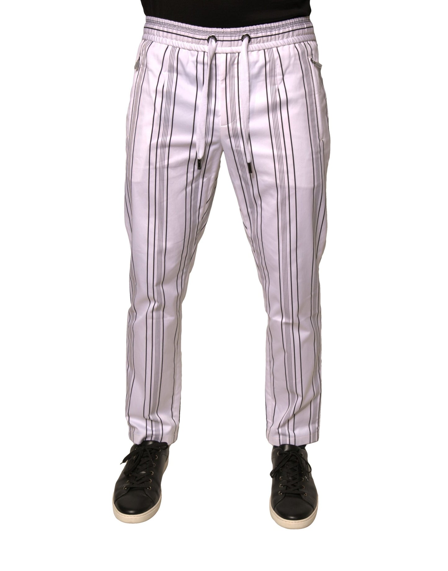 Dolce &amp; Gabbana White Stripe Cotton Dress Skinny Pants