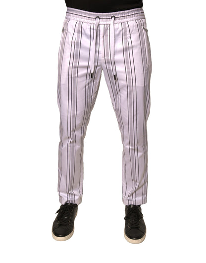 Dolce &amp; Gabbana White Stripe Cotton Dress Skinny Pants