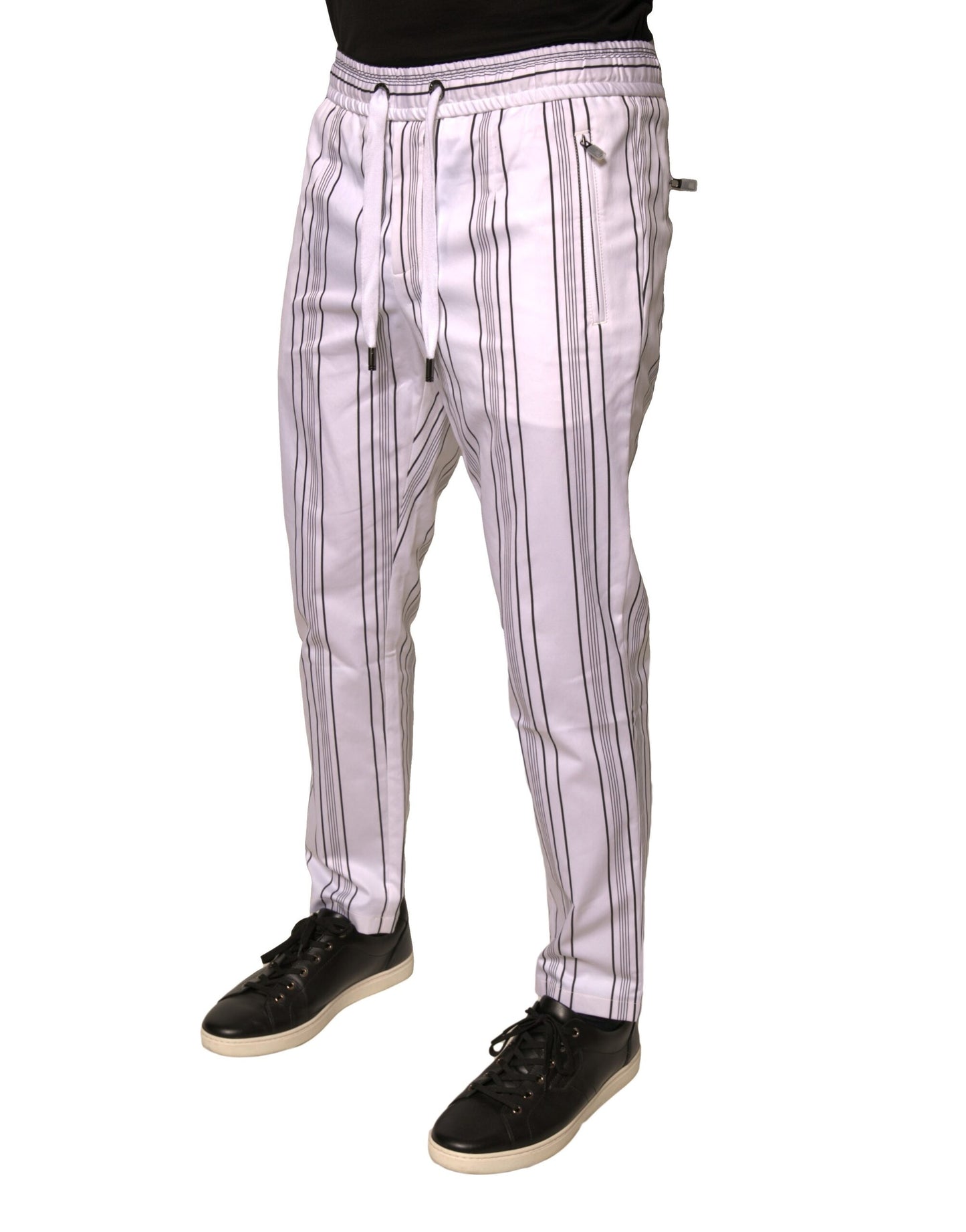 Dolce &amp; Gabbana White Stripe Cotton Dress Skinny Pants