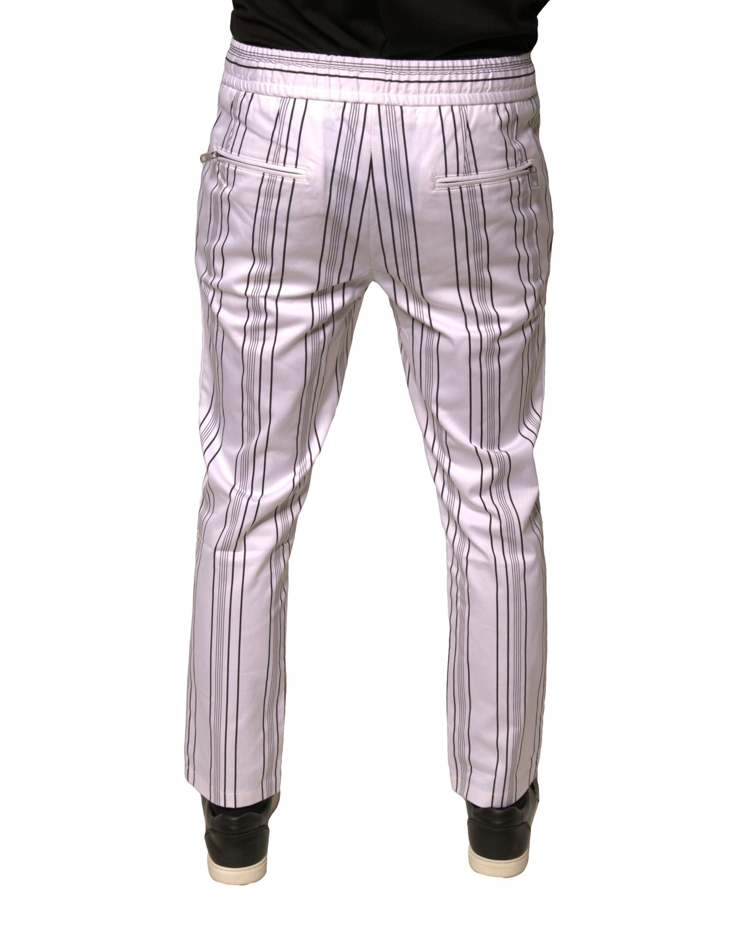 Dolce &amp; Gabbana White Stripe Cotton Dress Skinny Pants