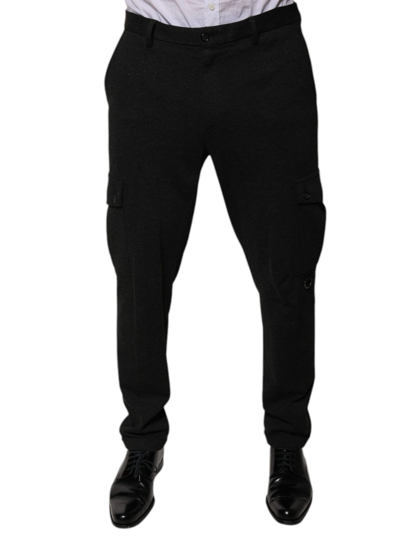 Dolce &amp; Gabbana Black Viscose Cargo Men Casual Pants