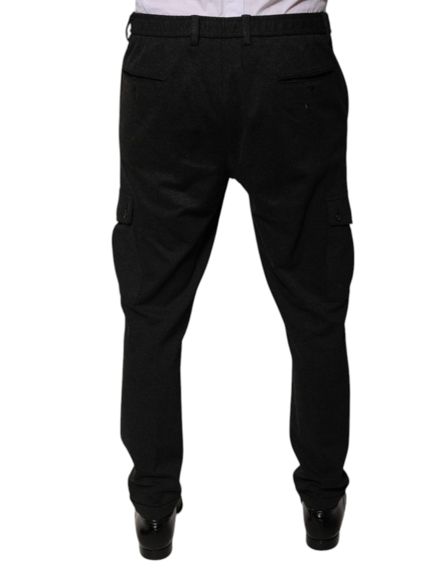 Dolce &amp; Gabbana Black Viscose Cargo Men Casual Pants