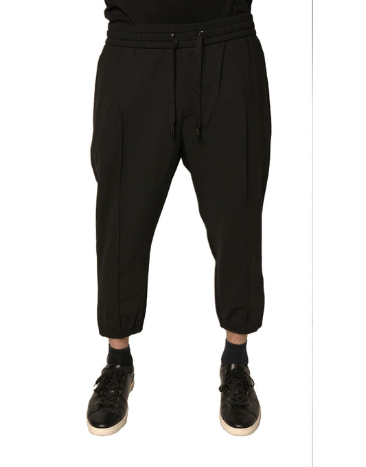 Dolce &amp; Gabbana Black Wool Jogger Jogging Pants