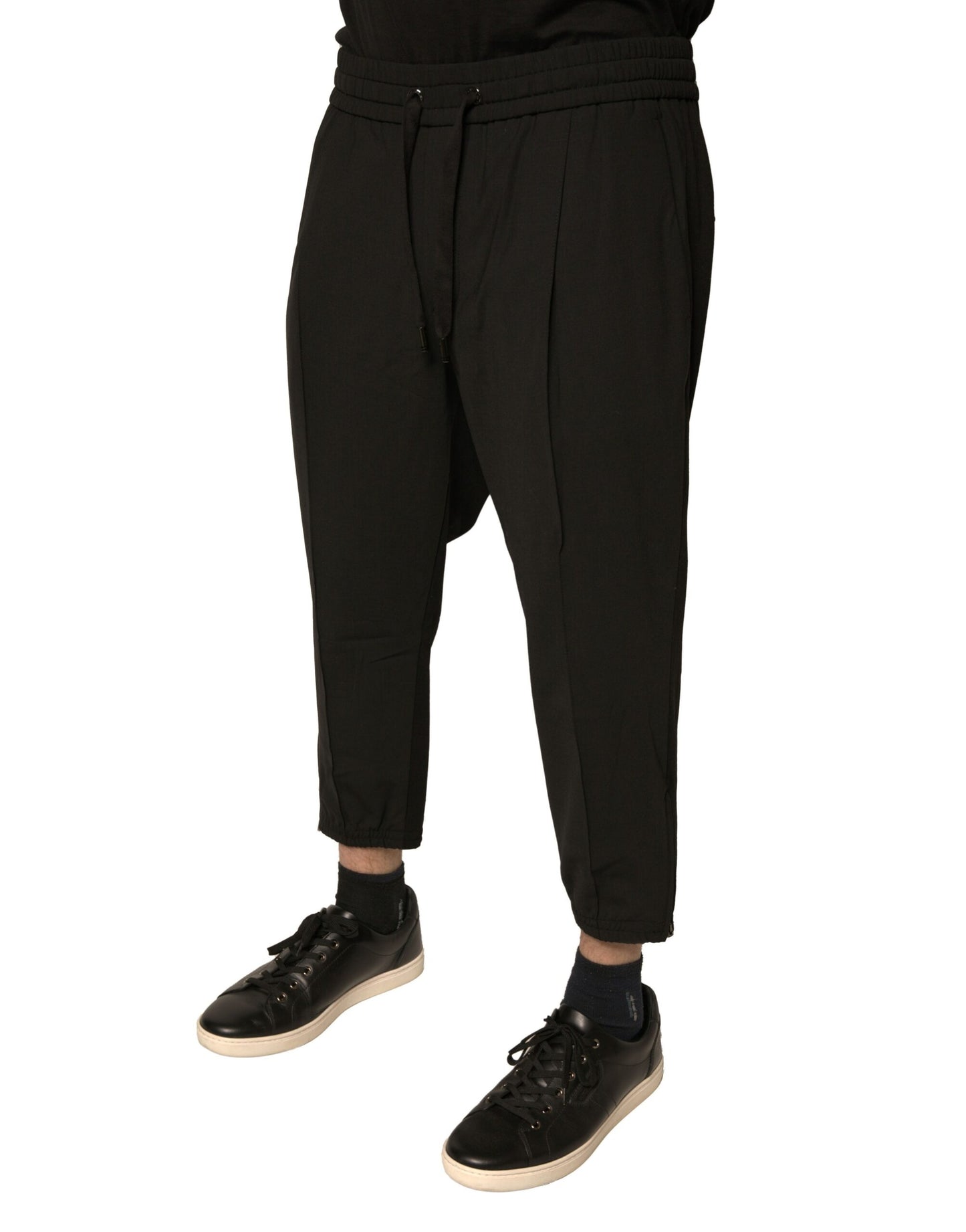 Dolce &amp; Gabbana – Schwarze Jogginghose aus Wolle
