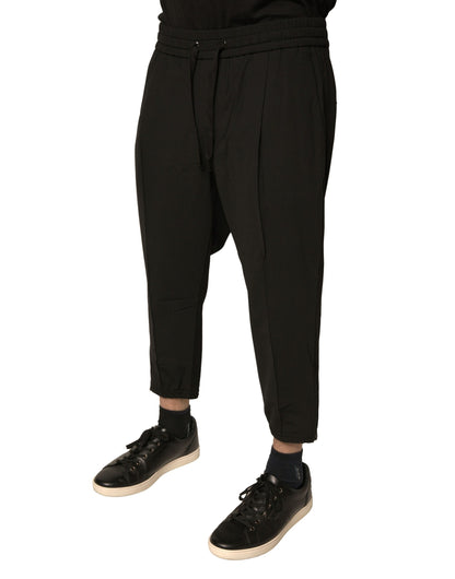 Dolce &amp; Gabbana – Schwarze Jogginghose aus Wolle