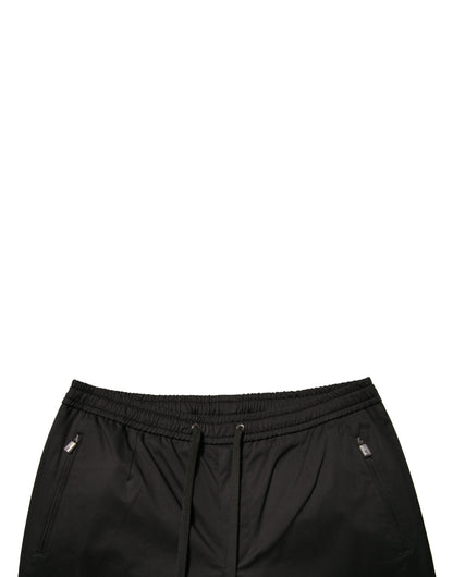 Dolce &amp; Gabbana Black Cotton Stretch Jogger Sweatpants Pants