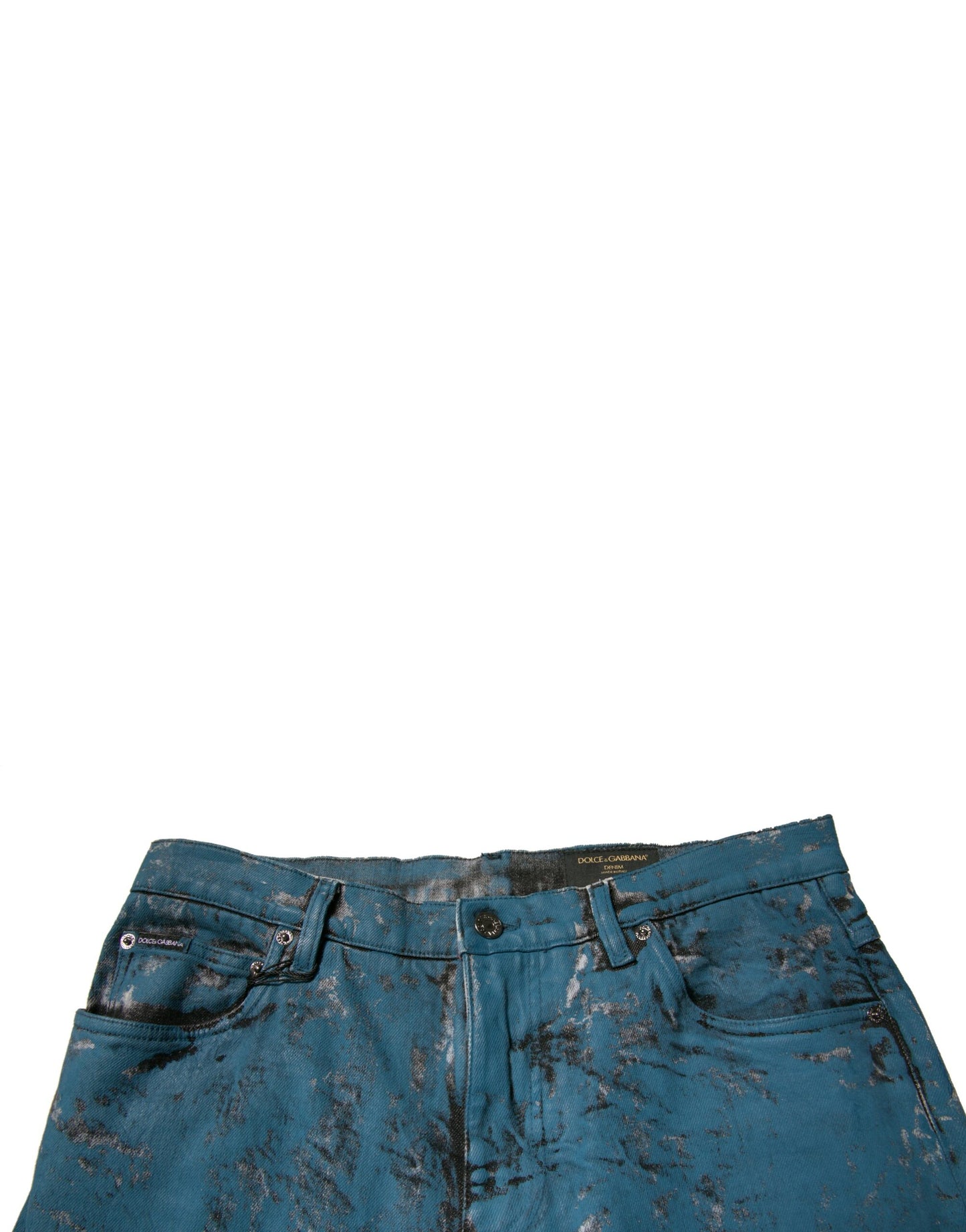 Dolce &amp; Gabbana Blue Logo Cotton Stretch Skinny Denim Jeans