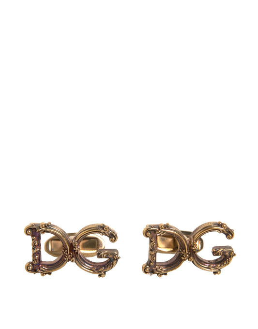 Dolce &amp; Gabbana – Manschettenknopf aus 925er Sterlingsilber mit DG-Logo, goldfarben