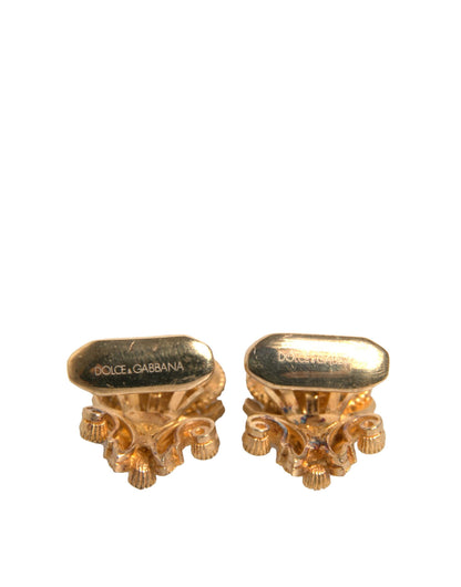 Dolce &amp; Gabbana – Manschettenknopf aus 925er Sterlingsilber mit Kristallen, goldfarben