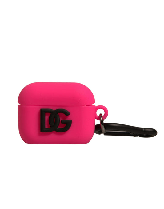 Dolce &amp; Gabbana – Airpods-Hülle aus rosa Silikonkautschuk mit Logoprägung