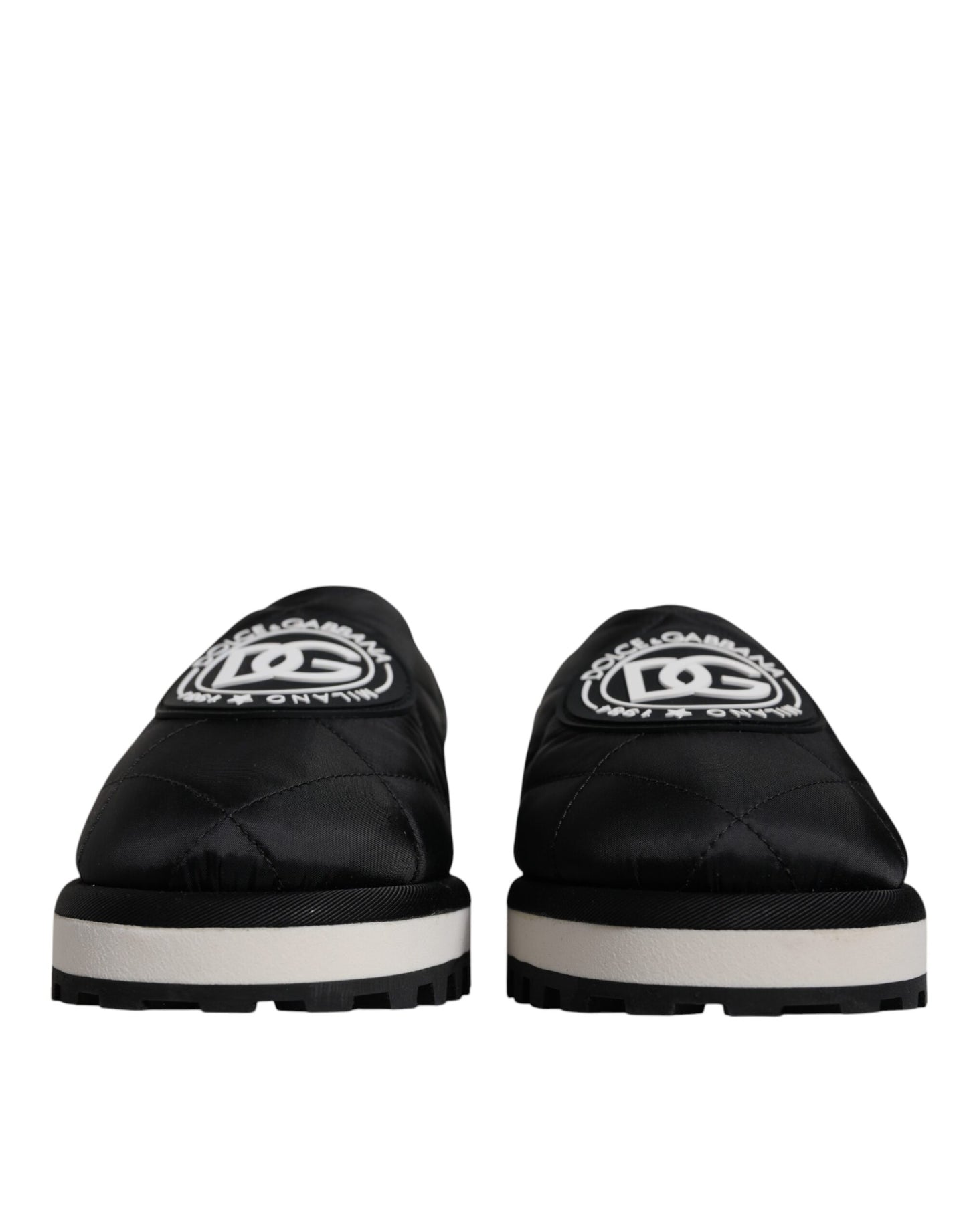 Dolce &amp; Gabbana – Sandalen mit gestepptem Logo-Patch aus schwarzem Nylon