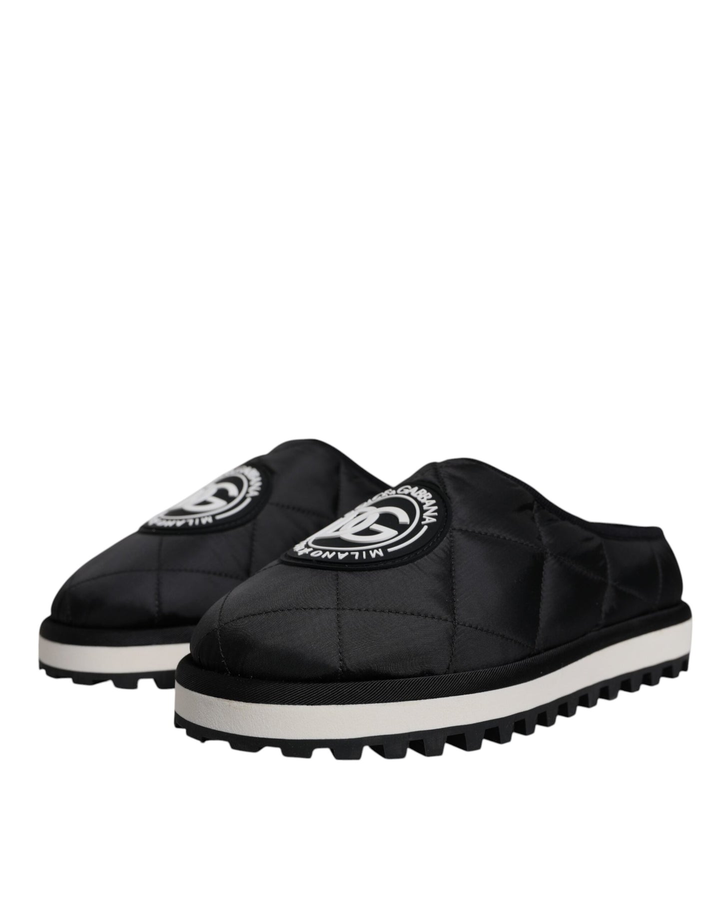 Dolce &amp; Gabbana – Sandalen mit gestepptem Logo-Patch aus schwarzem Nylon