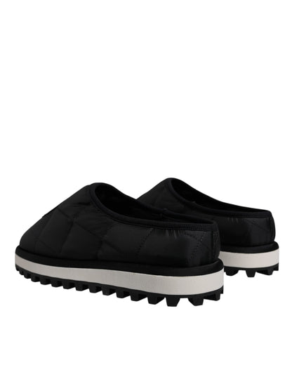 Dolce &amp; Gabbana – Sandalen mit gestepptem Logo-Patch aus schwarzem Nylon