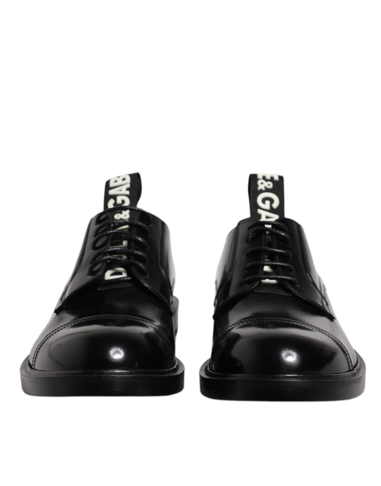 Dolce &amp; Gabbana – Derby-Schnürschuhe aus schwarzem Lackleder
