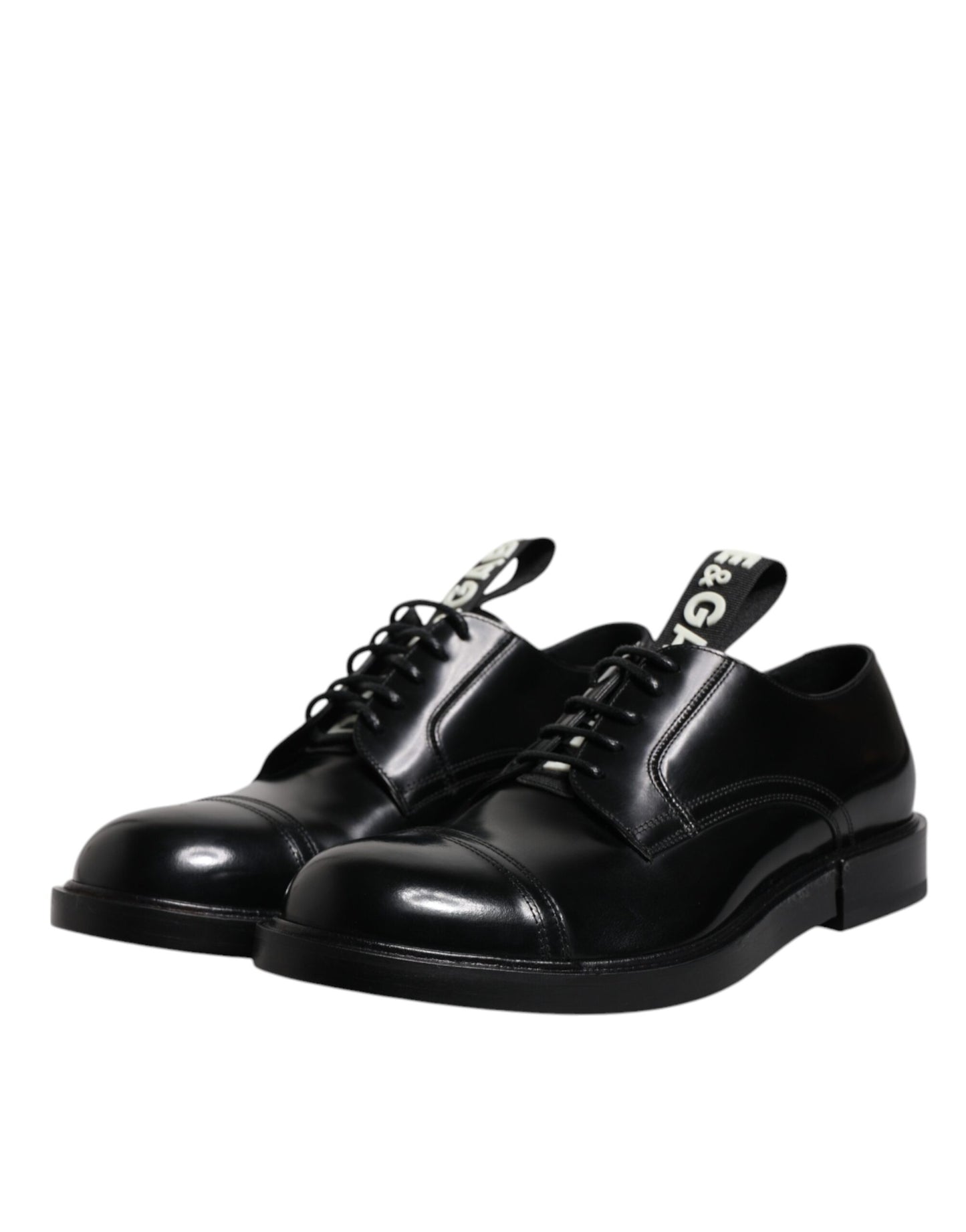Dolce &amp; Gabbana – Derby-Schnürschuhe aus schwarzem Lackleder