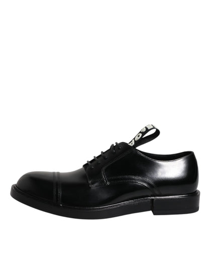 Dolce &amp; Gabbana – Derby-Schnürschuhe aus schwarzem Lackleder