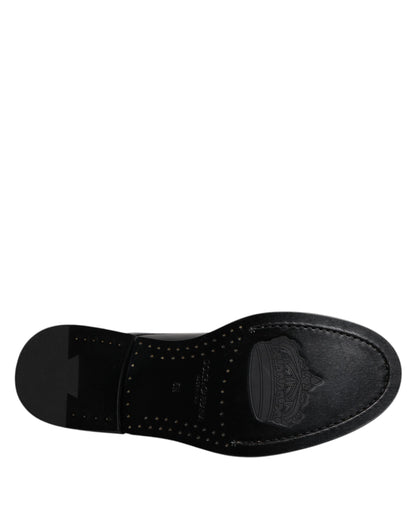 Dolce &amp; Gabbana – Derby-Schnürschuhe aus schwarzem Lackleder