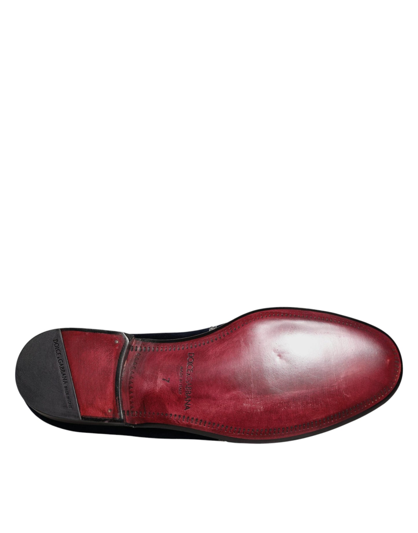 Dolce &amp; Gabbana Black Velvet Floral Gun Loafers Dress Shoes
