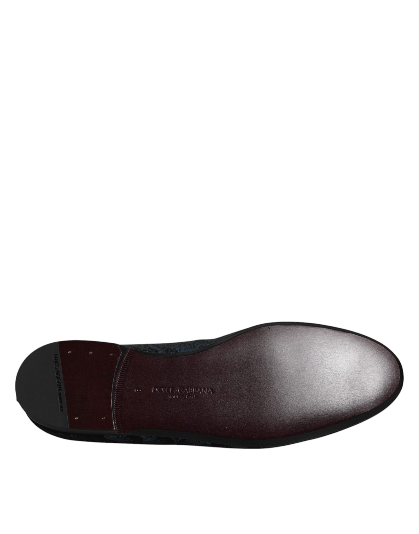 Dolce &amp; Gabbana Blue Black Flats Men Loafers Dress Shoes