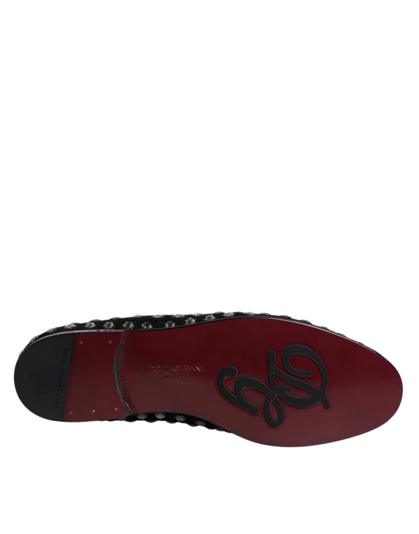 Dolce &amp; Gabbana Black Crystal Embellished Loafers Dress Shoes