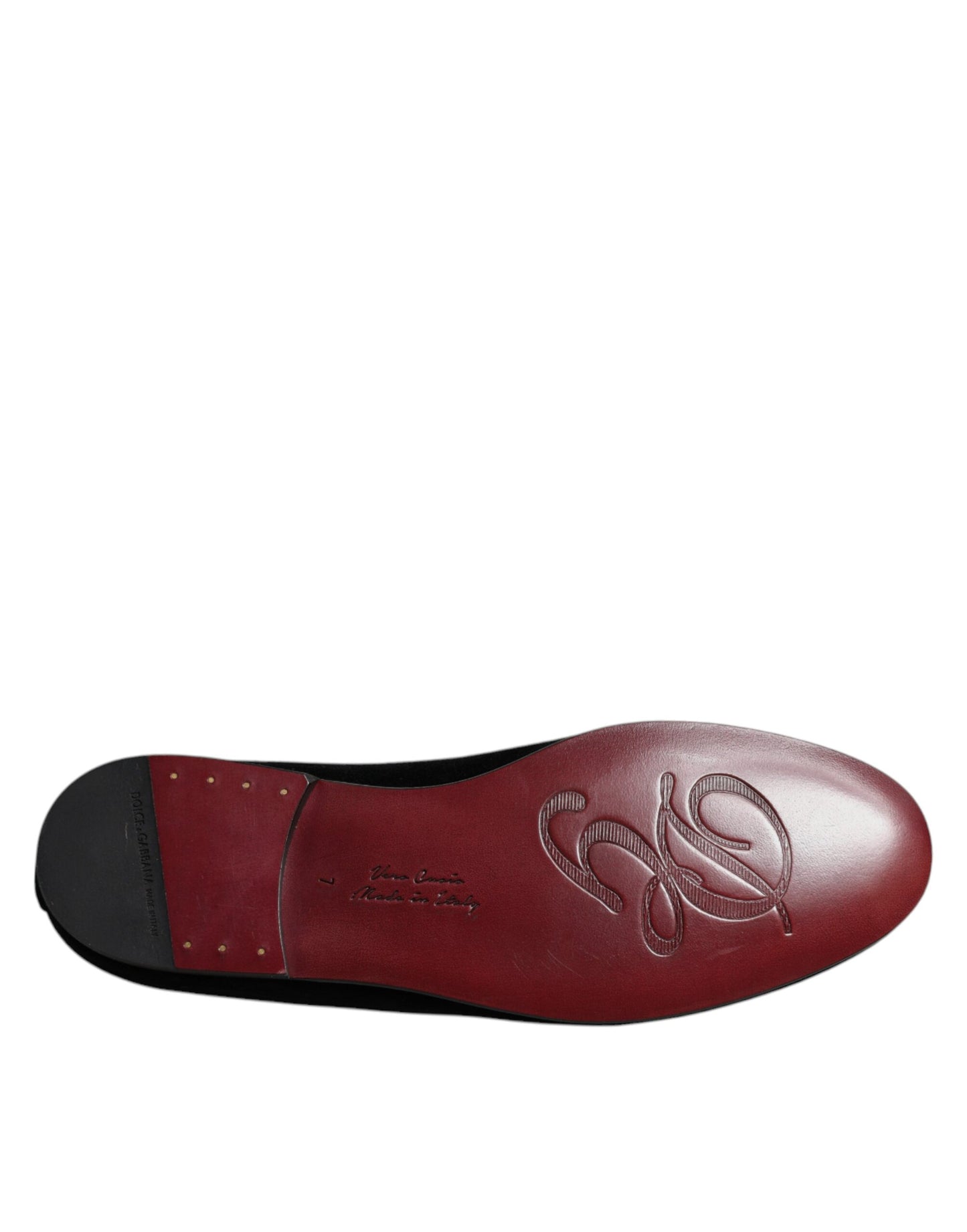 Dolce &amp; Gabbana Black Velvet Crystal Crown Loafers Formal Dress Shoes