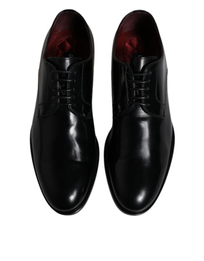 Dolce &amp; Gabbana – Derby-Schnürschuhe aus schwarzem Kalbsleder mit Schnürung