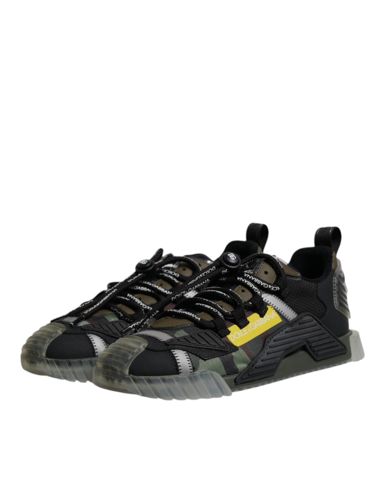 Dolce &amp; Gabbana Schwarz Grün Camo NS1 Low Top Sneakers Schuhe