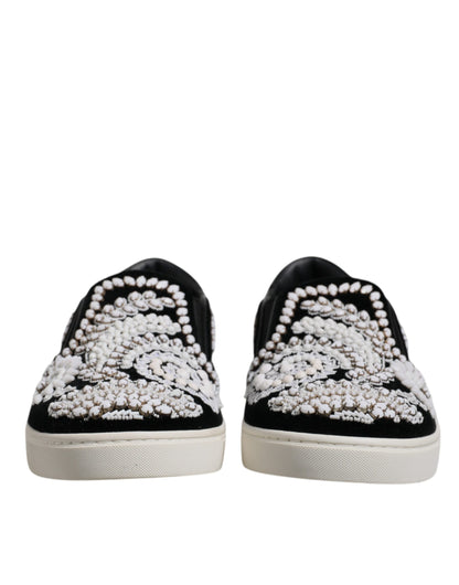 Dolce &amp; Gabbana – London – Schwarze Slipper für Herren mit Verzierung