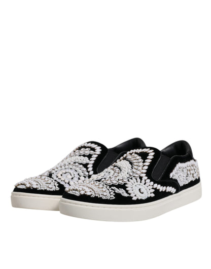Dolce &amp; Gabbana – London – Schwarze Slipper für Herren mit Verzierung