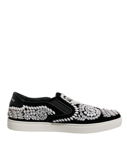Dolce &amp; Gabbana – London – Schwarze Slipper für Herren mit Verzierung