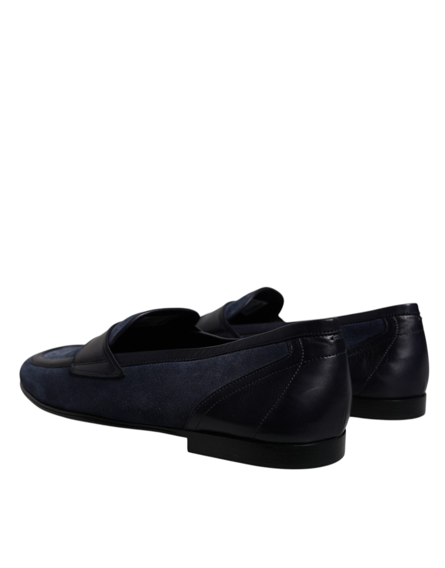 Dolce &amp; Gabbana Blue Suede Leather Shoes Loafer Moccasin Shoes