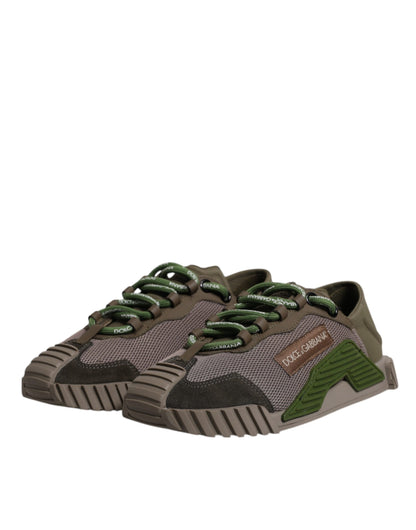 Dolce &amp; Gabbana Army Green Low Top NS1 Herren Sneakers Schuhe