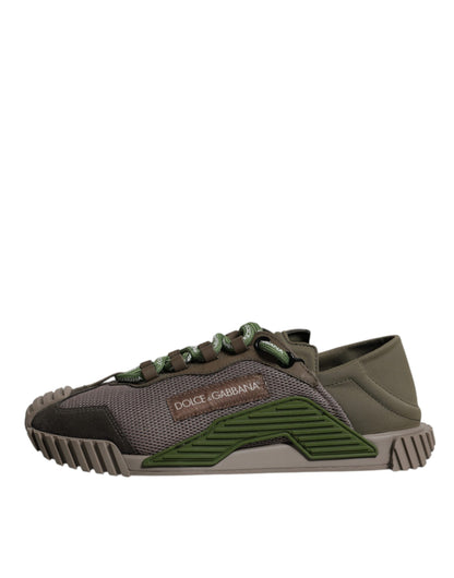 Dolce &amp; Gabbana Army Green Low Top NS1 Herren Sneakers Schuhe