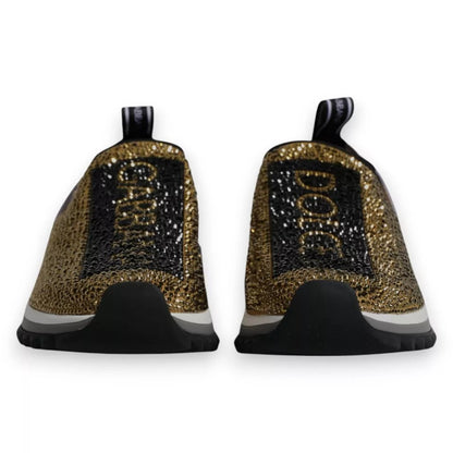 Dolce &amp; Gabbana Sorrento Sneakers mit goldenen Strasssteinen