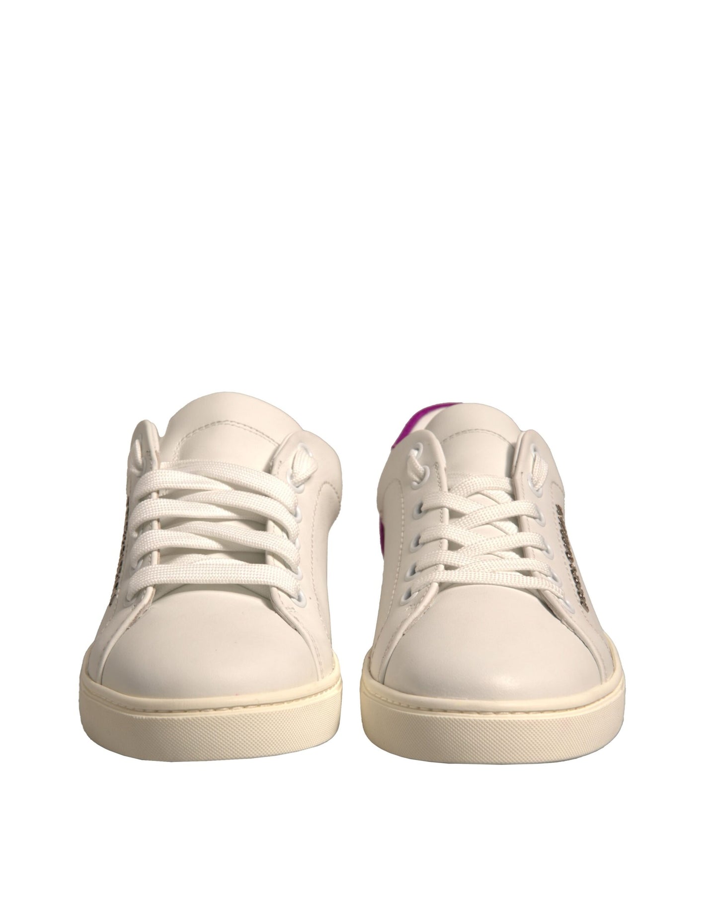 Dolce &amp; Gabbana Weiße Wildleder Low Top Sneakers Schuhe