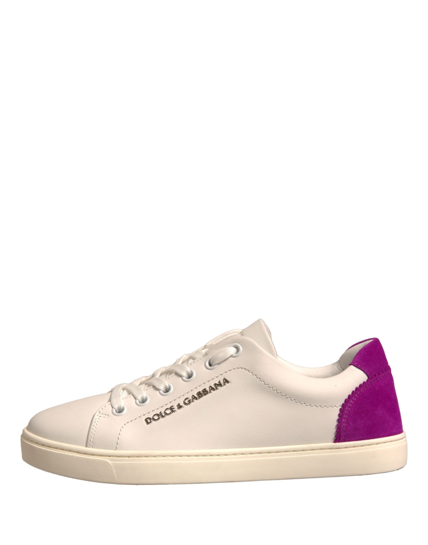 Dolce &amp; Gabbana Weiße Wildleder Low Top Sneakers Schuhe