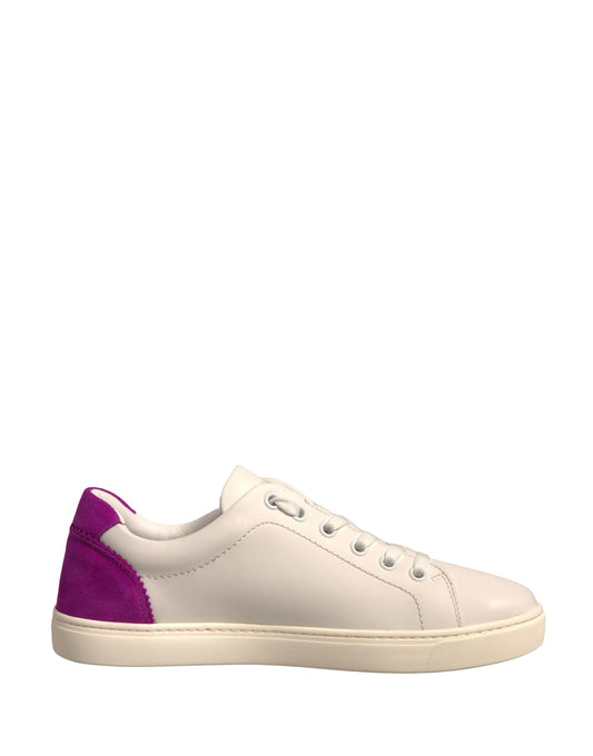 Dolce &amp; Gabbana Weiße Wildleder Low Top Sneakers Schuhe