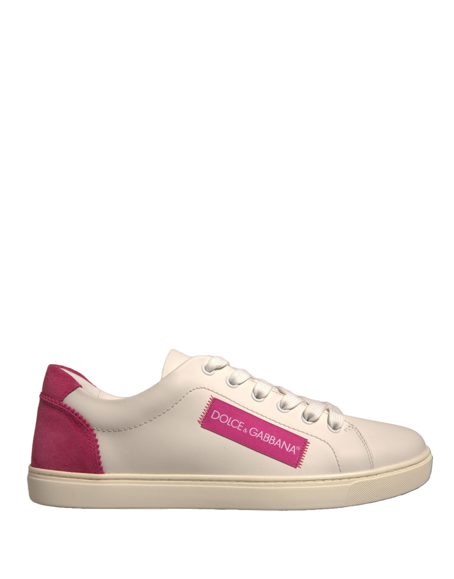 Dolce &amp; Gabbana Weiße Wildleder Low Top Sneakers Schuhe