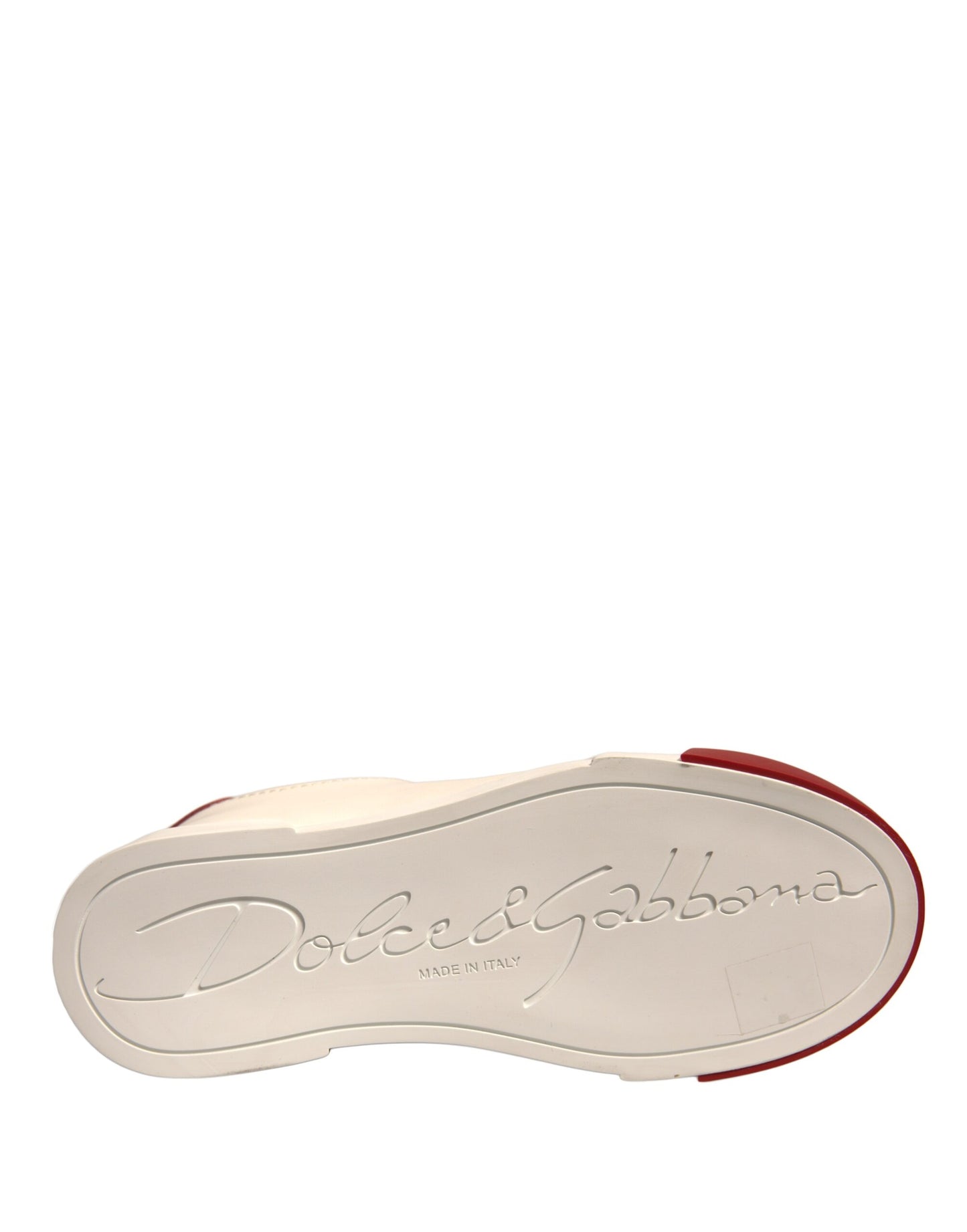 Dolce &amp; Gabbana Shoes Weiße Portofino-Sneaker aus Leder mit Logo