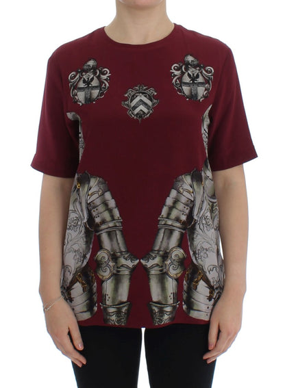 Dolce &amp; Gabbana – Seidenbluse mit rotem Ritter-Print