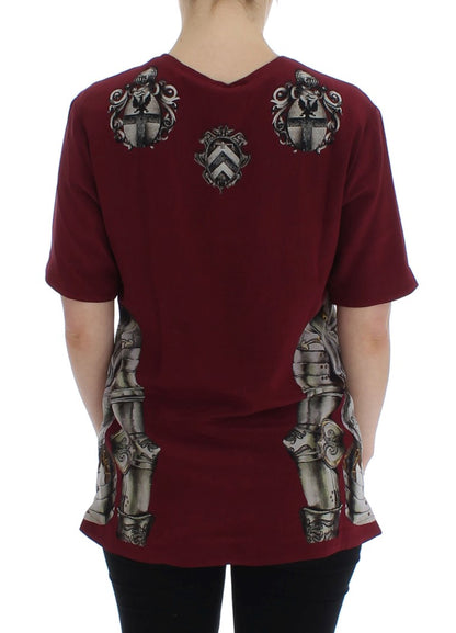 Dolce &amp; Gabbana – Seidenbluse mit rotem Ritter-Print