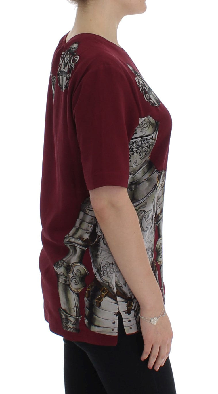 Dolce &amp; Gabbana – Seidenbluse mit rotem Ritter-Print