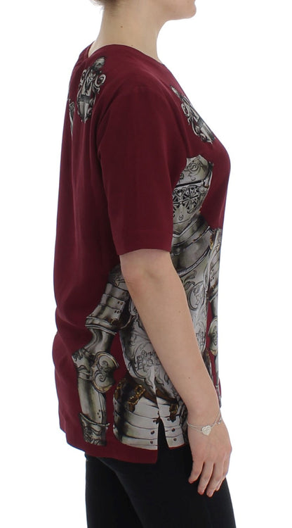 Dolce &amp; Gabbana – Seidenbluse mit rotem Ritter-Print