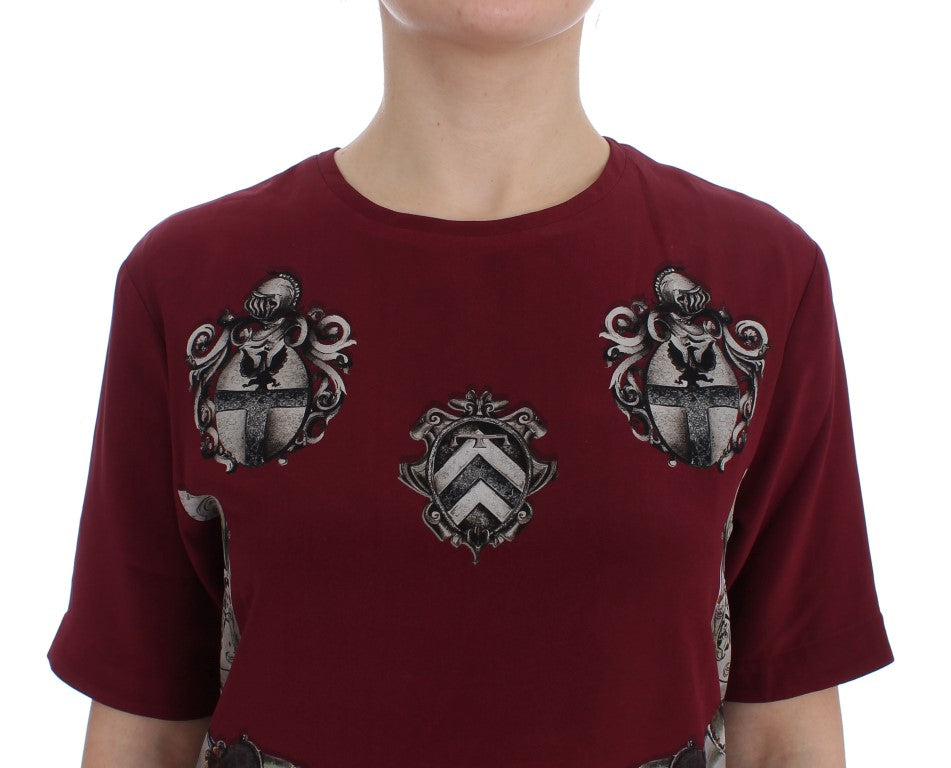 Dolce &amp; Gabbana – Seidenbluse mit rotem Ritter-Print