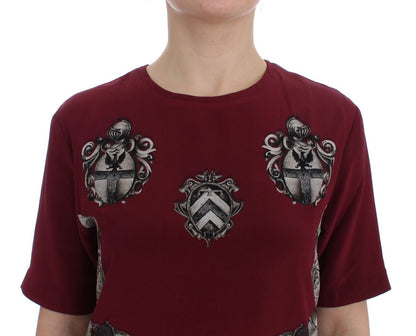 Dolce &amp; Gabbana – Seidenbluse mit rotem Ritter-Print