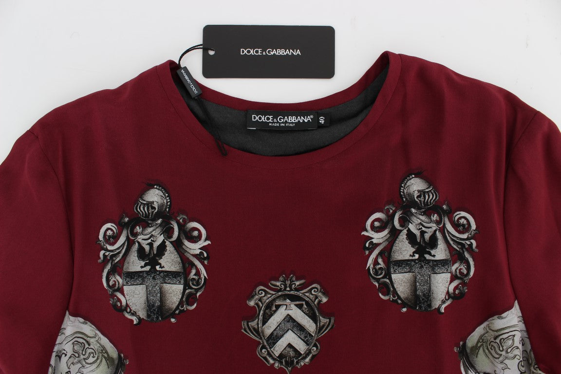 Dolce &amp; Gabbana – Seidenbluse mit rotem Ritter-Print