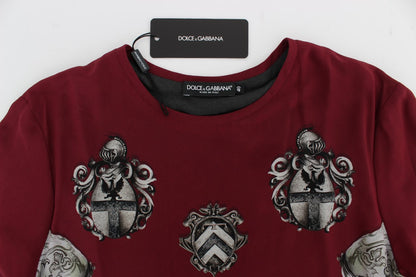 Dolce &amp; Gabbana – Seidenbluse mit rotem Ritter-Print