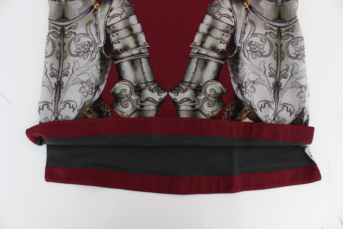 Dolce &amp; Gabbana – Seidenbluse mit rotem Ritter-Print